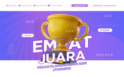 4 Piala Diborong Delegasi MTs Al-Iman 02 Bulus dalam PORSENI MTs Se-Kabupaten Purworejo